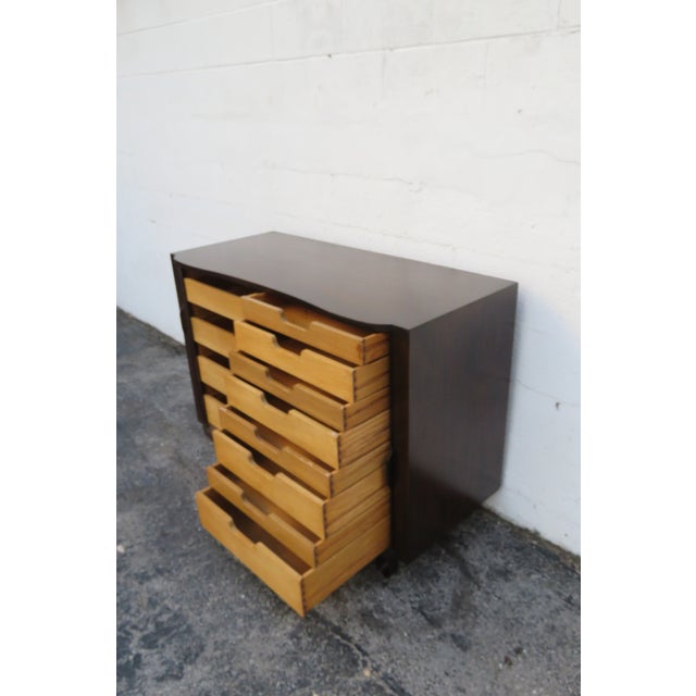 Brown Mid 20th Century Edward Wormley for Dunbar Modern Tambour Doors Mister Dresser, Attributed For Sale - Image 8 of 18