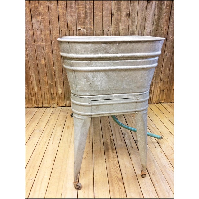 Vintage Lawson Country Galvanized Double Basin Wash Tub with Stand Chairish