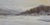Valley Sunrise Colour Study by Rob Alexander | Oil on linen panel Winter landscape with mountains and trees For Sale