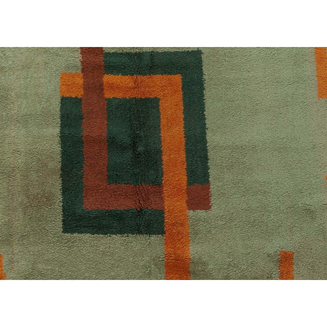 Art Deco Doris Leslie Blau Vintage French Art Deco Rug For Sale - Image 3 of 8