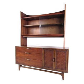 1970s Two-Piece Sideboard with Display Shelf by Lane - 2 Pieces For Sale