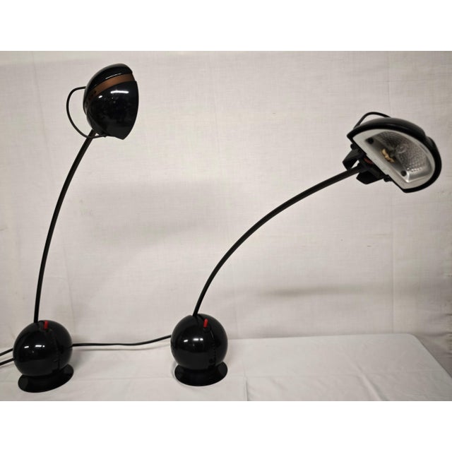 A pair of Alina table lamps produced by Valenti Luce, one of the icons of 1970s Italian design. Featuring the signature...