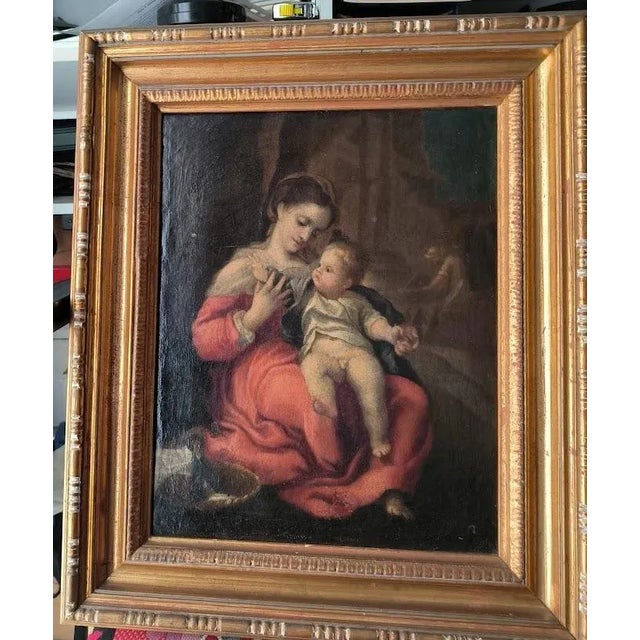 After Antonio Allegri, Madonna della Cesta, 1500s, Oil on Canvas For Sale - Image 7 of 7