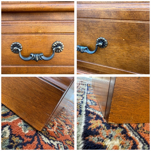 1990s Ethan Allen Country French Solid Birch 3 Drawer Chest & Bookcase Top in Fruitwood (26-9312 26-9311) For Sale - Image 15 of 15