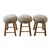 1970s Mid-Century Scandinavian Sheepskin Wooden Stools For Sale