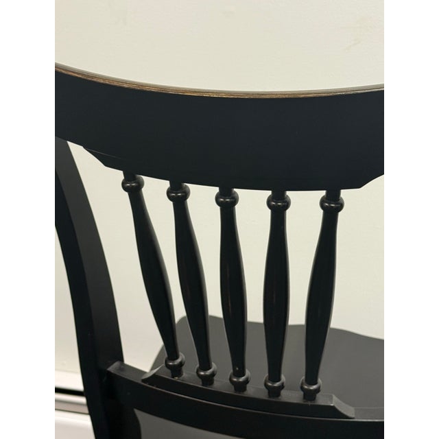 Farmhouse Style Black Painted Dining Chairs - Set of 6 For Sale - Image 9 of 11