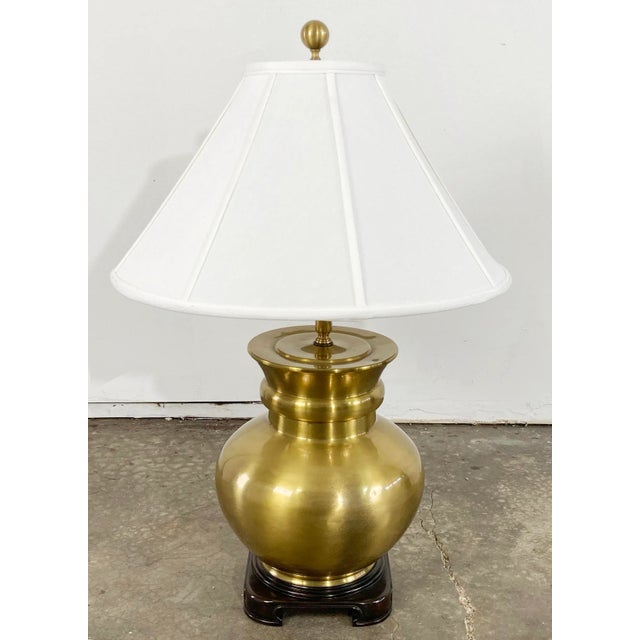 Vintage Wildwood Brass Lamp With Ebonized Ming Base | Chairish