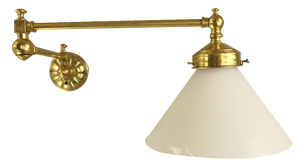 Brass Wall Light with 2 Swivel Arms, England, 1890s