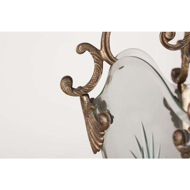 Italian Etched Starburst Glass Lantern For Sale - Image 4 of 6