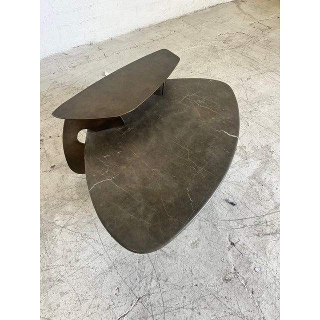 Vintage Custom Metal and Stone Modernist Coffee Table For Sale In Phoenix - Image 6 of 6