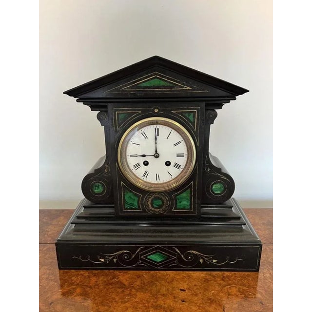 Antique Victorian Marble Eight Day Mantle Clock, 1860 For Sale - Image 6 of 8