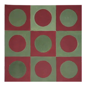 2022 "Forest Tile Grid" Abstract Acrylic Painting on Watercolor Paper by Natalia Roman