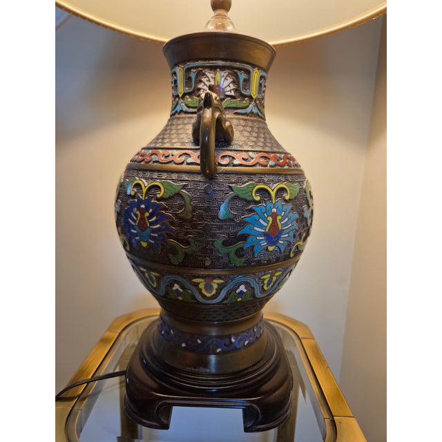 1980s Vintage 1980’s Wildwood Model 6010 Cloisonné Vase Lamp For Sale - Image 5 of 18