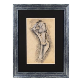 Cubist Nude Study Pastel Painting by John Begg, Circa 1950 For Sale