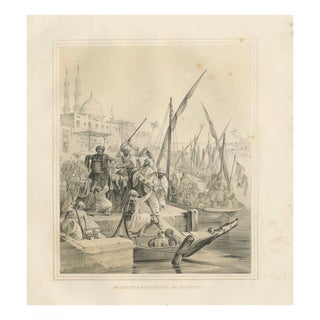 Egyptian Army Recruitment at the Nile Harbor, 1846, Paper For Sale