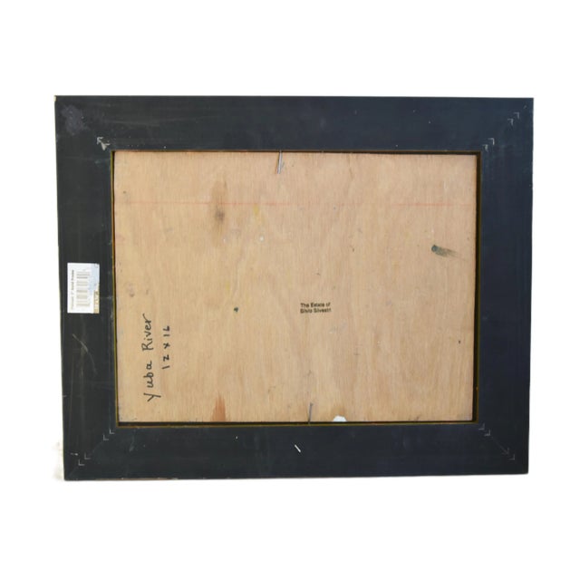 Pink Santa Barbara Mission Church Landscape by Listed Artist Silvio Silvestri Oil Painting Including the Antiqued Gold Wood Frame For Sale - Image 8 of 9