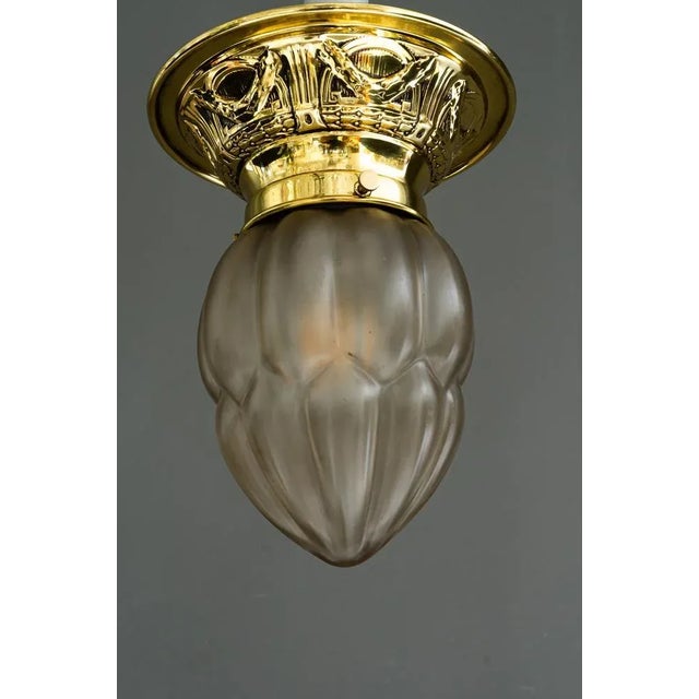 1920s Art Deco Ceiling Lamp, Vienna, Austria, 1920s For Sale - Image 5 of 9