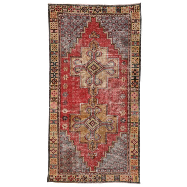 Textile Mid 20th Century Vintage Decorative Turkish Konya Rug For Sale - Image 7 of 7