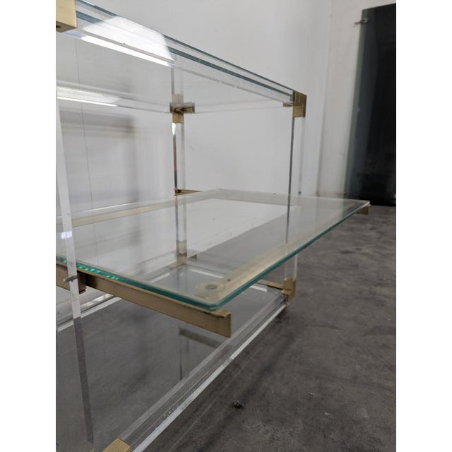 Hollywood Regency Acrylic Glass Dessert Table For Sale - Image 5 of 7