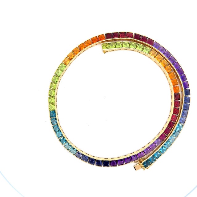 Contemporary H. Stern 18k Gold Brazilian Rainbow Gemstone Necklace, 49.80 Carats, Circa 1990 For Sale - Image 3 of 18