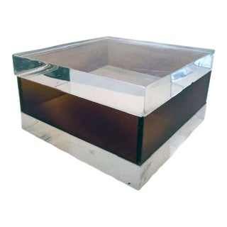 1970s Faux Tortoise and Clear Lucite Box, Mid-Century For Sale