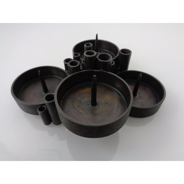 Brutalist Bronze Candleholder by Manfred Bergmeister for Ebersberg, Germany, 1960s For Sale - Image 4 of 18