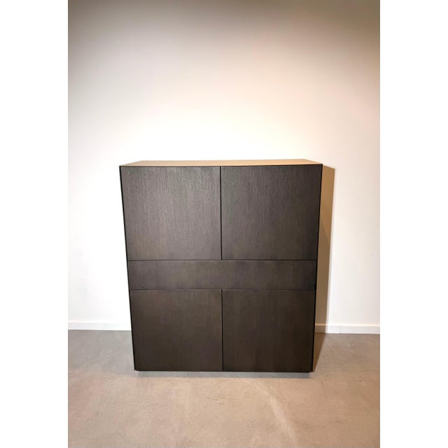 Wooden Storage Cabinet with Glass Top For Sale - Image 5 of 5