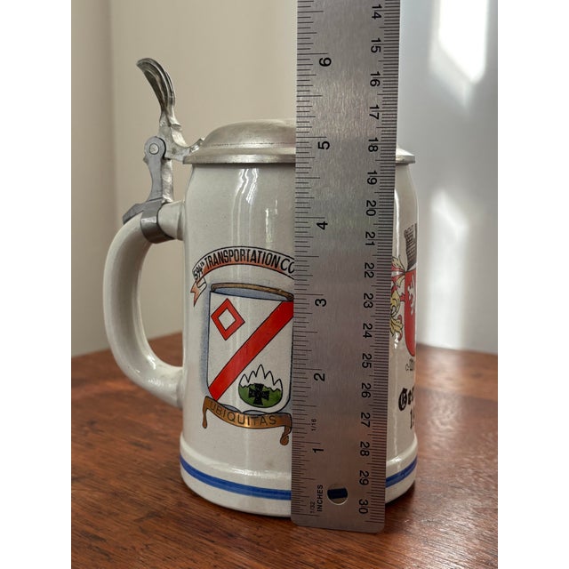 Antique Army Beer Stein 594th Transport 1965 Germany For Sale - Image 10 of 12