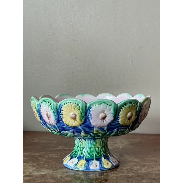Vintage Regency Smith and Hill Footed Majolica Bowl For Sale - Image 4 of 7