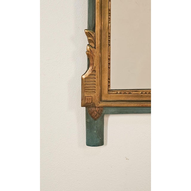 1920s Louis XVI Style Painted & Gilt Mirror, France Circa 1920 For Sale - Image 5 of 6