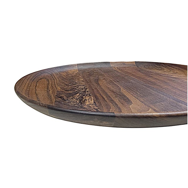 Andrew Pearce Hand Crafted Black Walnut Round Serving Platter For Sale In Boston - Image 6 of 11