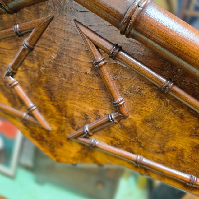 19th Century French Faux-Bamboo Wall Mirror For Sale - Image 4 of 7