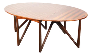 1960s Niels Koefoed Model #304 Rosewood Gateleg Dining Table Denmark
