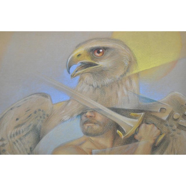 Vilela Valentin Vintage Fantasy Dreamscape in Color Pencil C.1986 For Sale In San Francisco - Image 6 of 12