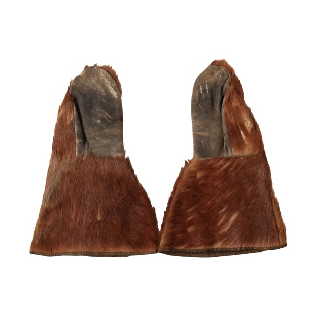 Antique Fur Mitten Gloves - A Pair For Sale