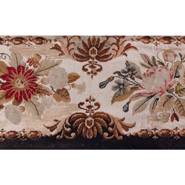 Rustic European Antique 19th Century European Needlepoint Rug For Sale - Image 3 of 9
