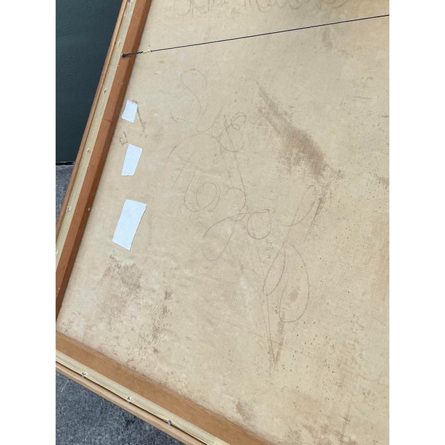 Vintage Original Abstract Oil on Painting For Sale - Image 10 of 12