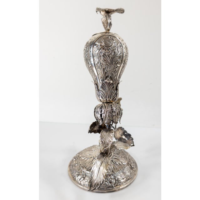 Antique Continental European Judaica Silver Spice Tower Besamim Box For Sale - Image 4 of 12