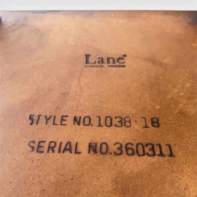 Wood 1963 Lane Walnut & Cane End Tables - Pair For Sale - Image 7 of 11