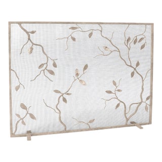 Aged Silver Lennox Fireplace Screen Glass For Sale