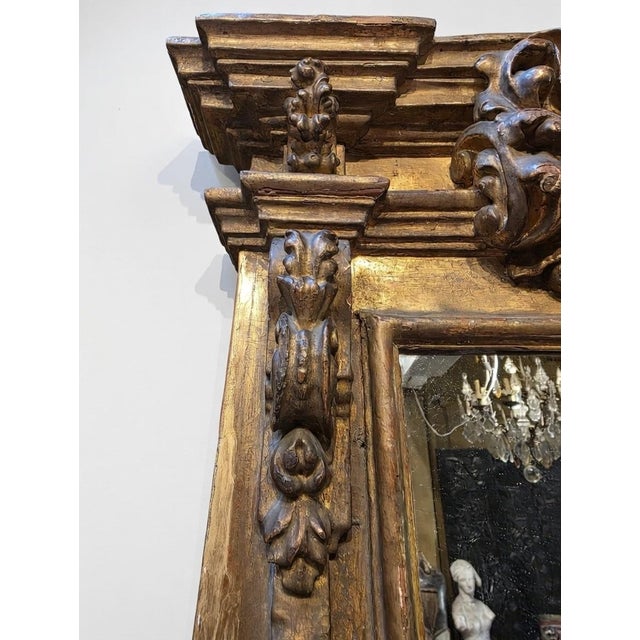 Italian Baroque Wall Mirror in Gilt Wood, Mid-19th Century For Sale - Image 13 of 15