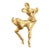 Mid-Century 14k Yellow Gold Reindeer Pin With Sapphire Eye For Sale