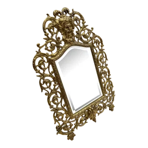 Antique 19th Century P. E. Guerin Brass Vanity Tabletop Mirror