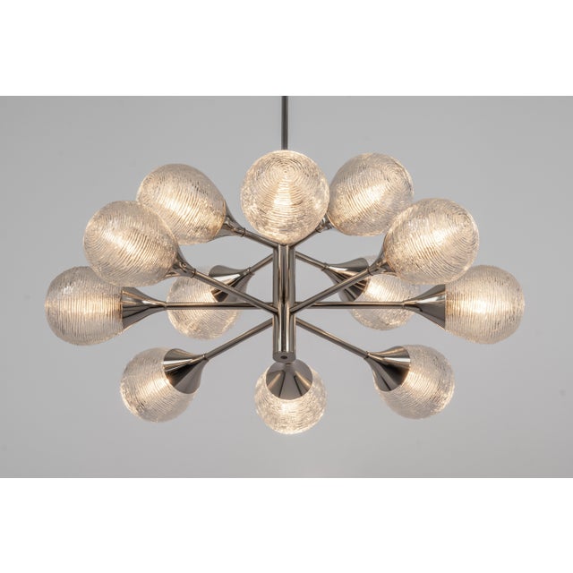 Large Sputnik Opal Glass Globes Chandelier from Kaiser Idell / Kaiser Leuchten, Germany, 1970s For Sale - Image 9 of 14
