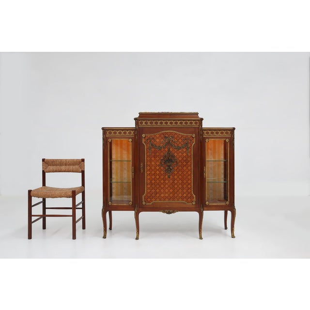 France / 1850 / Louis XVI display cabinet / wood, brass, glass, marble / Louis XVI / 19th century Exceptional and rare...
