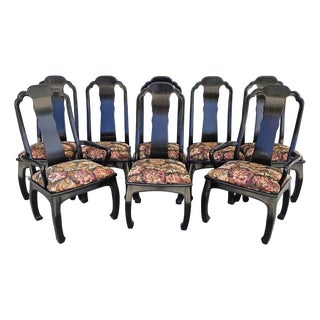 Vintage Bernhardt Chinoiserie Ming Dining Chairs Set of 8 For Sale