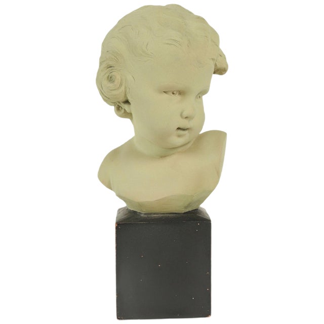 Bust of a Child in Terracotta by Gobet, 1920s For Sale