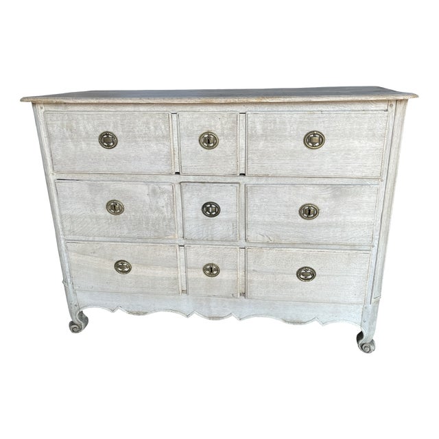 Louis XV French Chest of Drawers in Bleached Oak For Sale