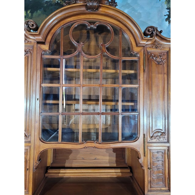 Louis XV Style Walnut Bookcase, 1930s For Sale - Image 12 of 13