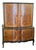 Mid 20th Century Italian Burl Walnut Marquetry Two-Piece Cabinet | Venetian Style | Serpentine Front For Sale